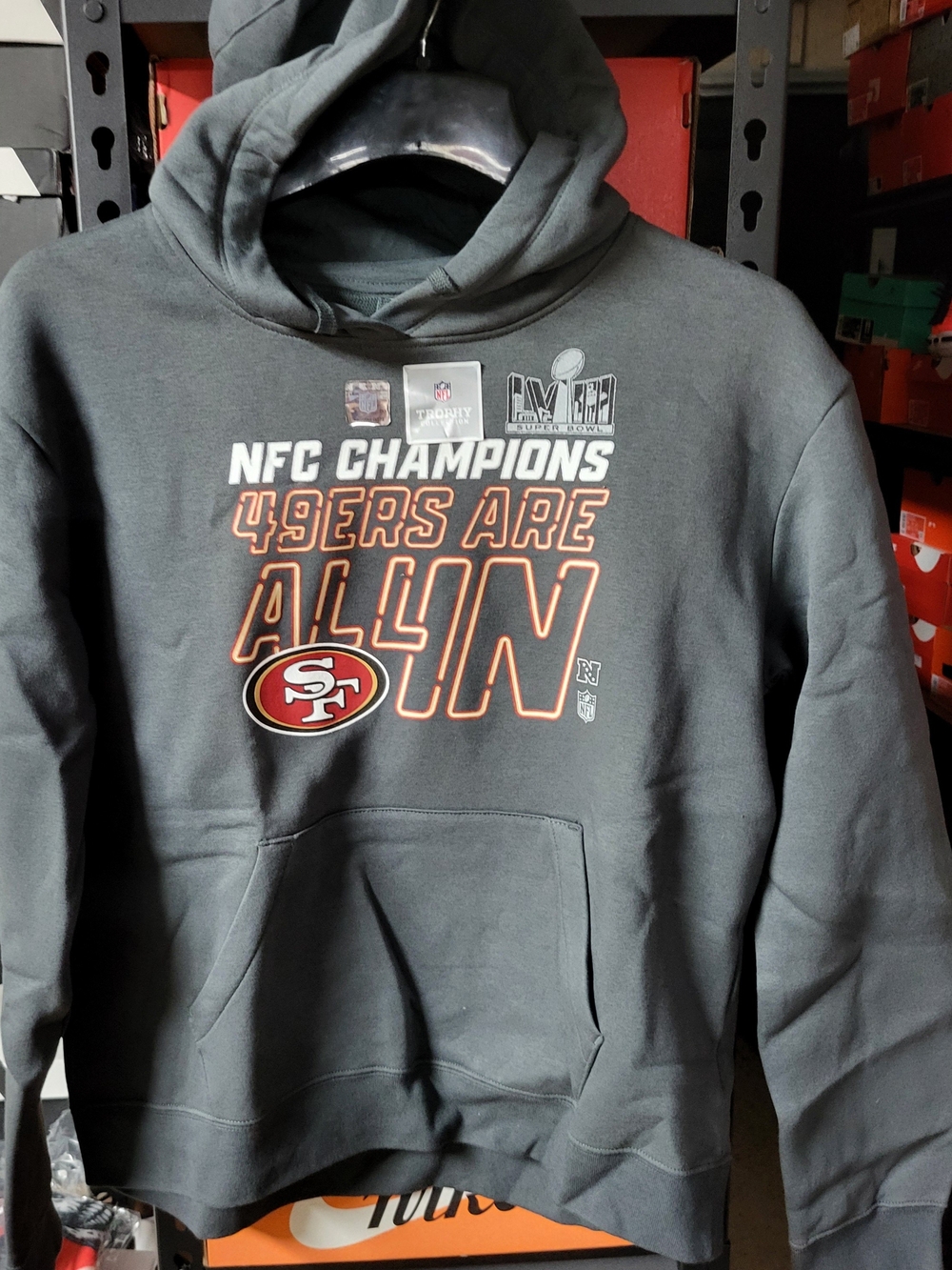 *NEW*Nike San Francisco 49ers NFC Champions Super Bowl LVIII Hoodie Mens Medium